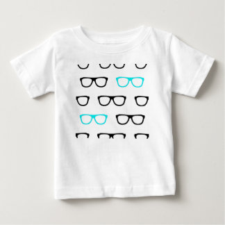 Camiseta De Bebé gafas geeky geek azul