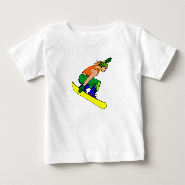 Camiseta De Bebé Gal de Snowboard hardcore (Anverso)