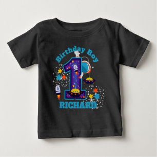 Camiseta De Bebé Galaxia de primer cumpleaños del espacio