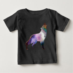 Camiseta De Bebé Galaxia universo lobo aullando