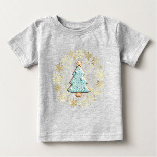 Camiseta De Bebé Galleta de jengibre, Navidad dorada