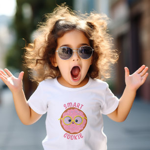 Camiseta De Bebé Galleta Inteligente Kawaii Rosa