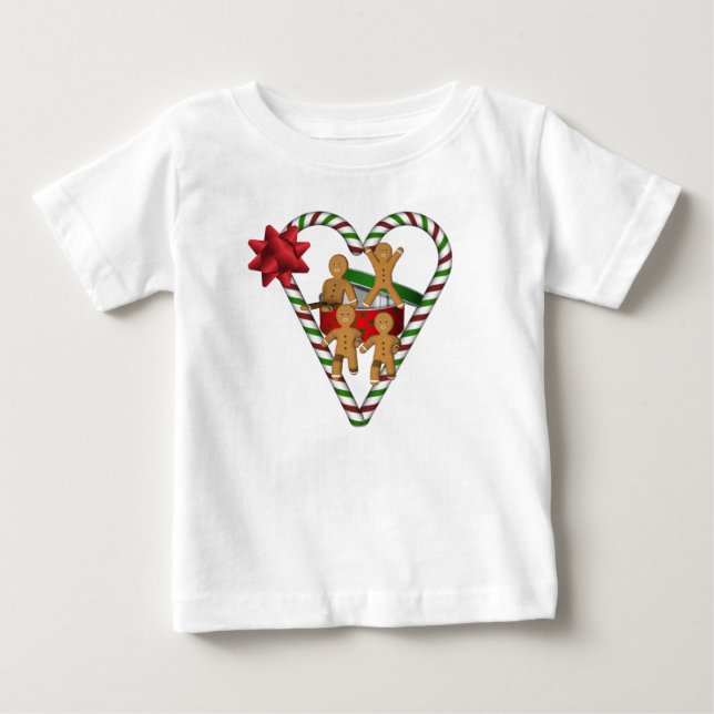 Camiseta De Bebé Galletas De Hombre De Jengibre Navideñas Monadas F (Anverso)