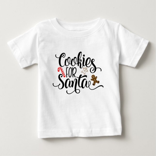 Camiseta De Bebé Galletas para Santa Diversión Navidad (Anverso)