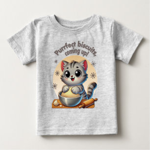 Camiseta De Bebé "Galletas perfectas, en camino" Gato amasando