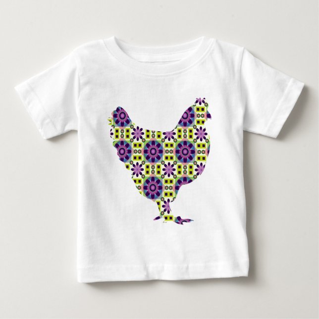 Camiseta De Bebé Gallina moderna brillante (Anverso)