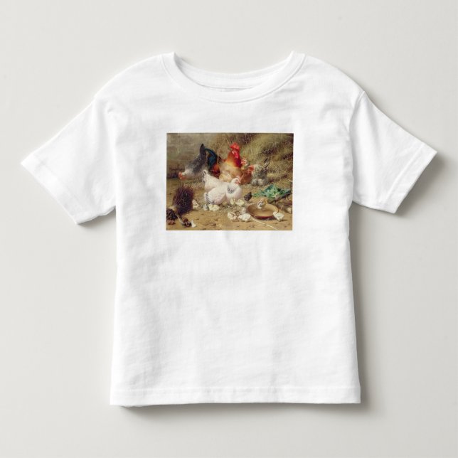 Camiseta De Bebé Gallinas roosting con sus pollos (Anverso)