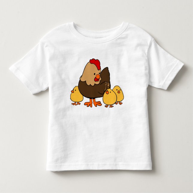 Camiseta De Bebé Gallinas y polluelos lindos (Anverso)