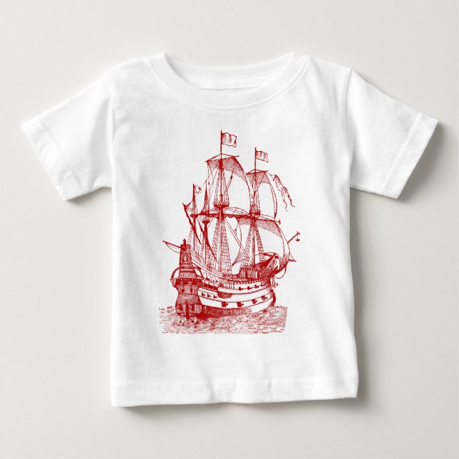 Camiseta De Bebé Gallión - Rojo de rubí (Anverso)