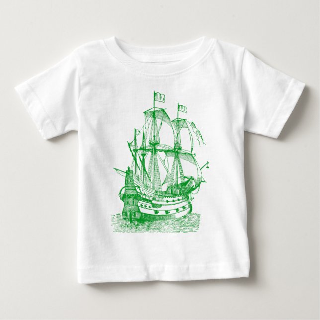 Camiseta De Bebé Gallión - Verde de hierba (Anverso)
