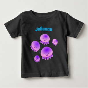 Camiseta De Bebé Gallito rosa morado kawaii personalizado