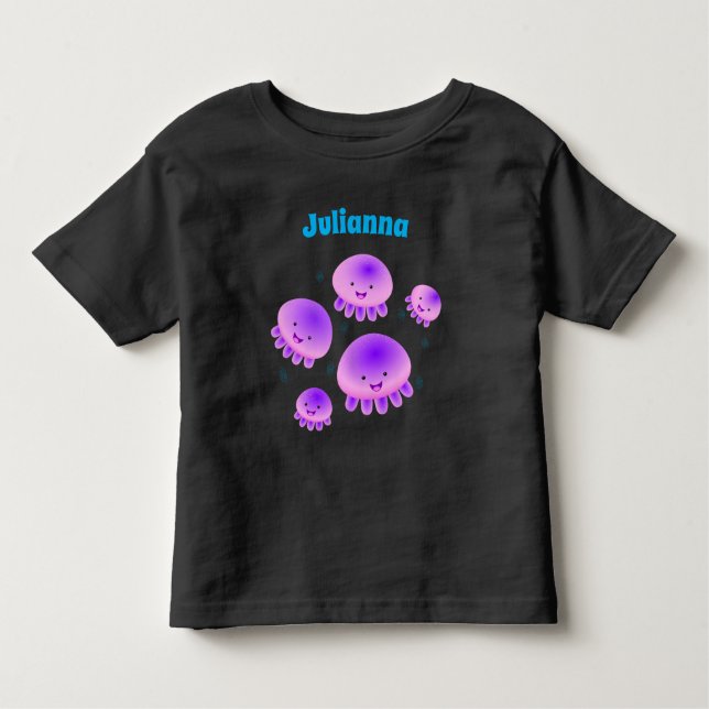 Camiseta De Bebé Gallito rosa morado kawaii personalizado (Anverso)