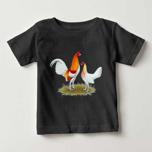 Camiseta De Bebé Gallo de juego inglés viejo:  Pyle rojo (Anverso)