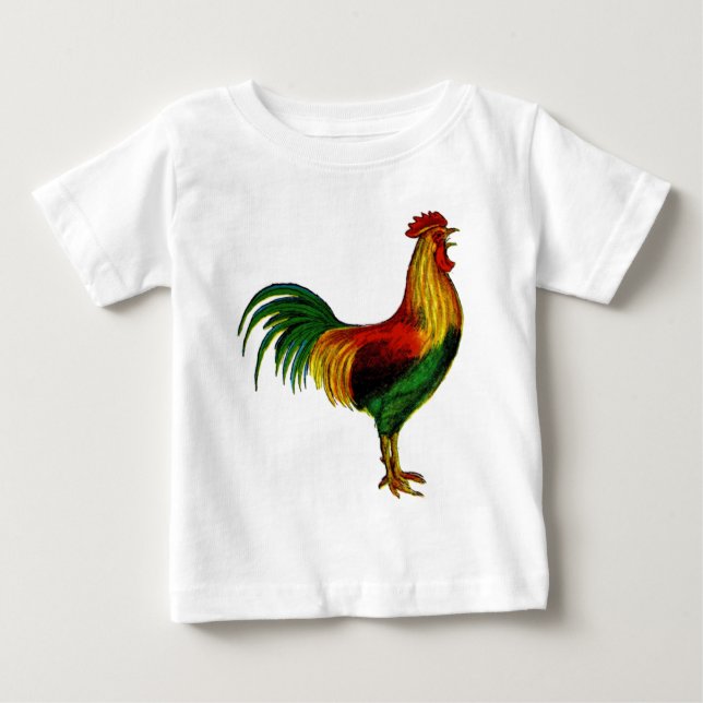 Camiseta De Bebé Gallo del rojo de Rhode Island (Anverso)