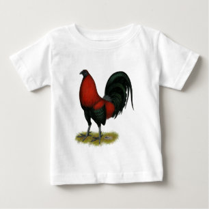 Camiseta De Bebé Gallo Rojo Negro BB Juego Americano
