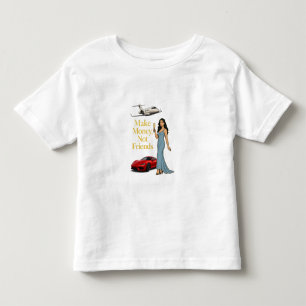 Camiseta De Bebé Gana Dinero No Amigos Diseño Glam Jetset