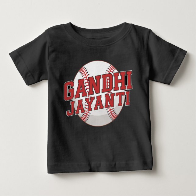 Camiseta De Bebé Gandhi Jayanti Baseball (Anverso)