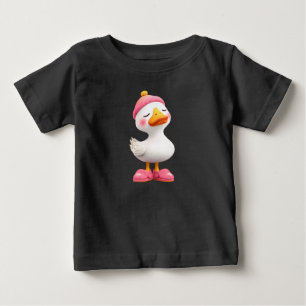 Camiseta De Bebé Ganso Kawaii con gorro para dormir - Pato lindo pa