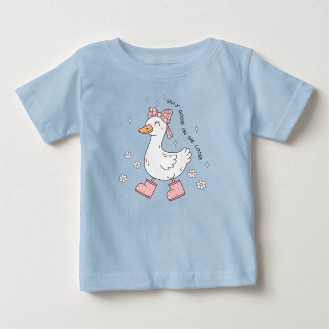 Camiseta De Bebé Ganso Tonto Suelto  (Anverso)