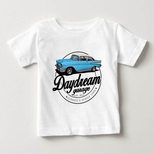 Camiseta De Bebé Garaje Daydream con el aire de Chevrolet Bel 1957 (Anverso)
