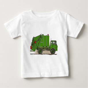 Camiseta De Bebé Garbage Truck Green Baby T-Shirt