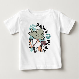 Camiseta De Bebé Garras y Juego – Ilustración de Gato Adorable