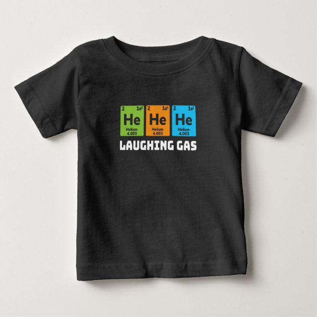 Camiseta De Bebé Gas risible, Enseñanza periódica de la química div (Anverso)