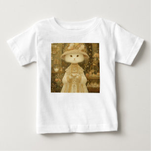 Camiseta De Bebé Gata Lady Snow – Gato Victoriano con Taza de Té