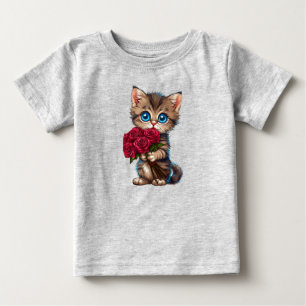 Camiseta De Bebé Gatito adorable de estilo de dibujos animados