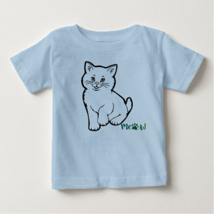 Camiseta De Bebé Gatito azul