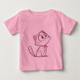 Camiseta De Bebé Gatito blanco y rosado lindo - Camiseta bebé