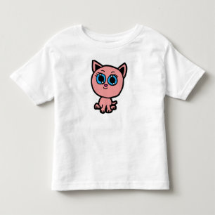Camiseta De Bebé Gatito Chibi Rosa