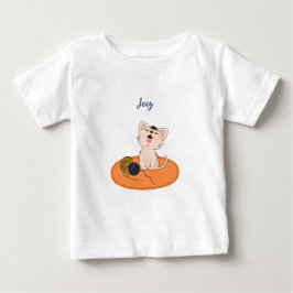 Camiseta De Bebé Gatito con bolas de lana