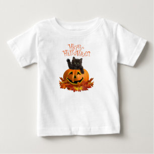 Camiseta De Bebé Gatito de Calabaza