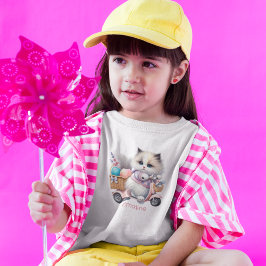 Camiseta De Bebé Gatito De Pascua En Un Scooter