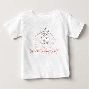 Camiseta De Bebé Gatito en calabaza; ¿es Halloween todavía, traje c
