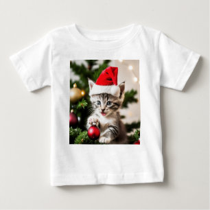 Camiseta De Bebé Gatito lindo jugando con el gato del árbol de Navi