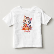 Gatito Lindo Rosa Pastel con Waffles de Postre