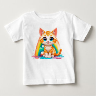 Camiseta De Bebé Gatito Naranja Adorable de Dibujos Animados