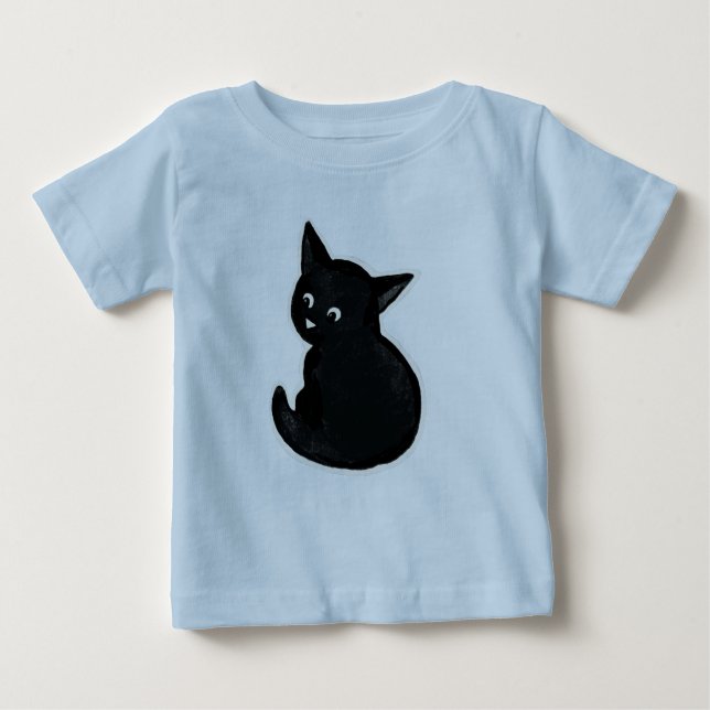 Camiseta De Bebé Gatito negro (Anverso)