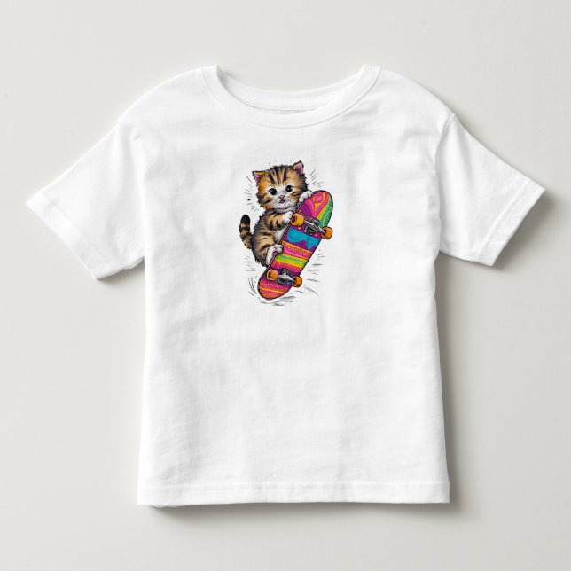 Camiseta De Bebé Gatito Patinador (Anverso)