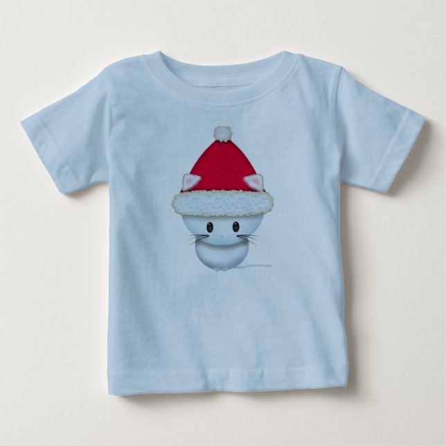 Camiseta De Bebé Gatito Pequeño de Navidad (Anverso)