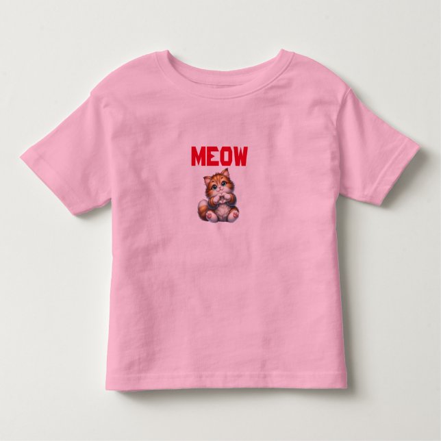 Camiseta De Bebé Gatito suave y suave con gesto cardíaco | Adorable (Anverso)