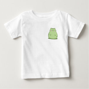 Camiseta De Bebé Gatito Verde Matcha Regordete