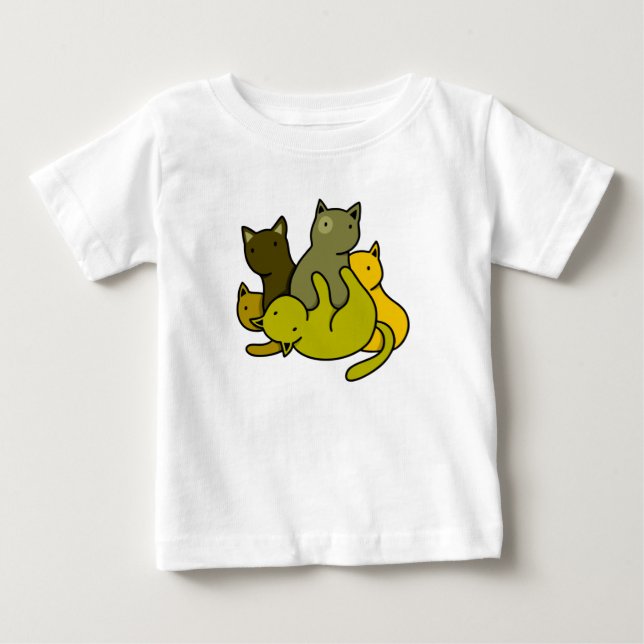 Camiseta De Bebé Gatitos de oliva (Anverso)
