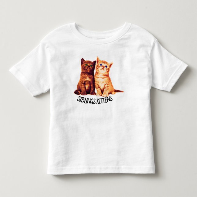 Camiseta De Bebé Gatitos hermanos, dos gatos lindos (Anverso)