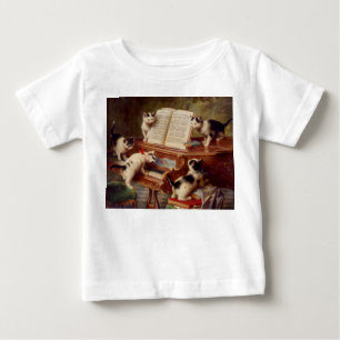 Camiseta De Bebé Gatitos y piano