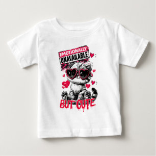 Camiseta De Bebé Gato Adorable pero Emocionalmente No Disponible co