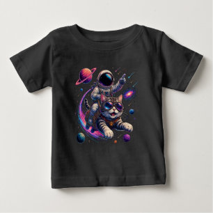 Camiseta De Bebé Gato astronauta viajando por el espacio