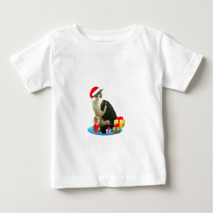 Camiseta De Bebé gato atigrado de Navidad y pequeño ángel adorable